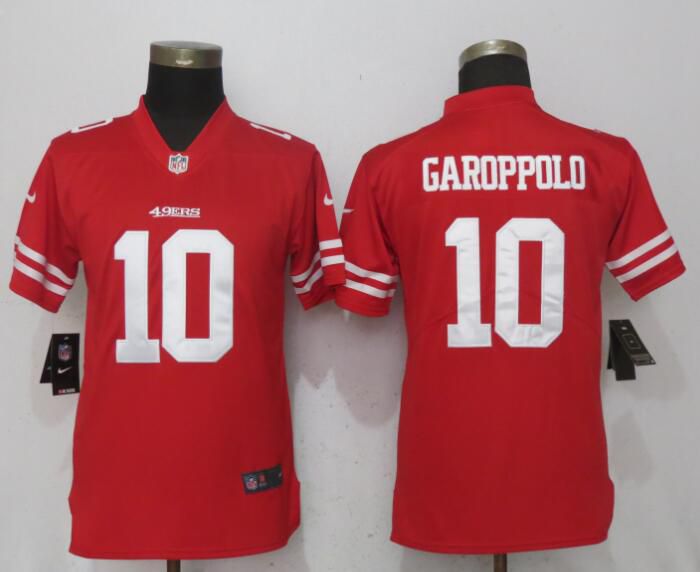 Women San Francisco 49ers #10 Garoppolo Red Vapor Untouchable NFL Jerseys